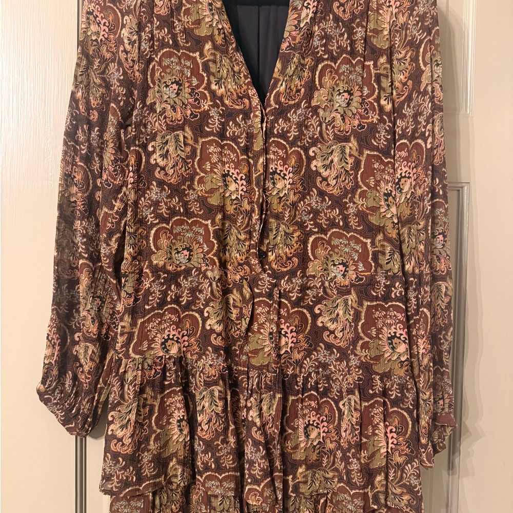 PAIGE Multicolor Paisley Long Sleeve Dress